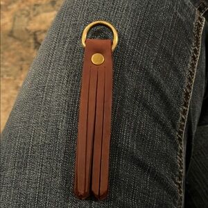 Portland Leather Goods Large Tassel Leather Keychain or Purse Flair in Merlot